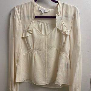 Intermix ivory ruffle blouse size 2